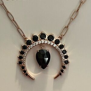 Bomb Party Be Untamed Black Onyx Necklace Paperclip Chain